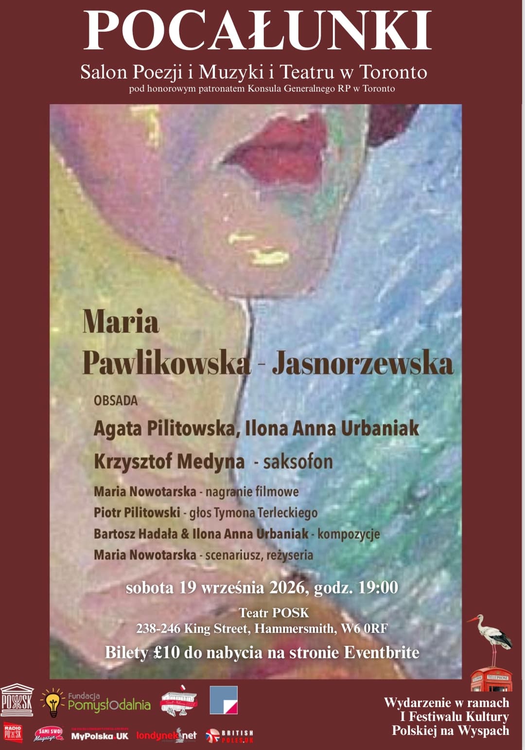 Pocałunki. Spektakl w wykonaniu Salonu Poezji, Muzyki i Teatru w Toronto poster