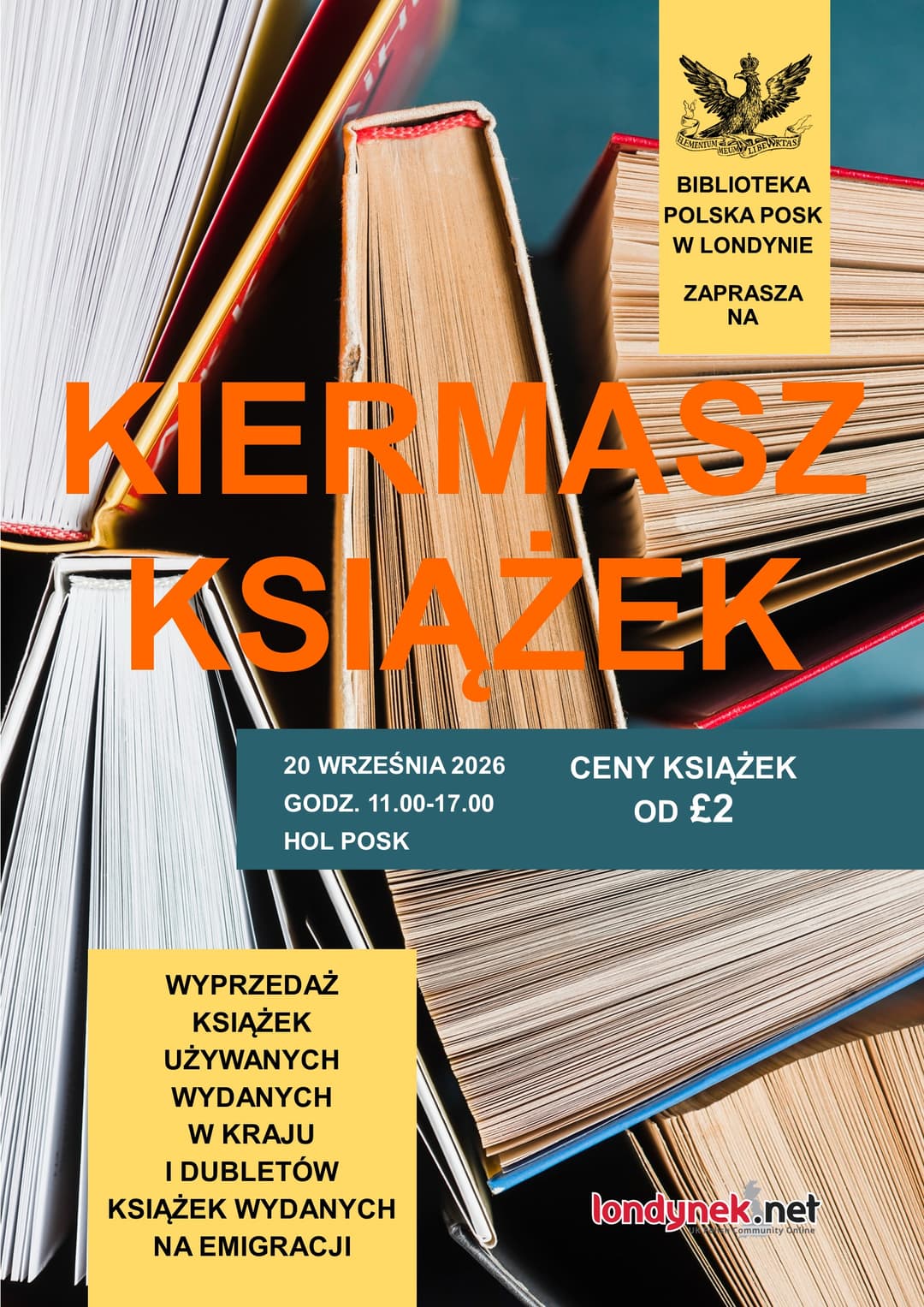 2.09| Kiermasz książek Biblioteki Polskiej Posk w Londynie poster