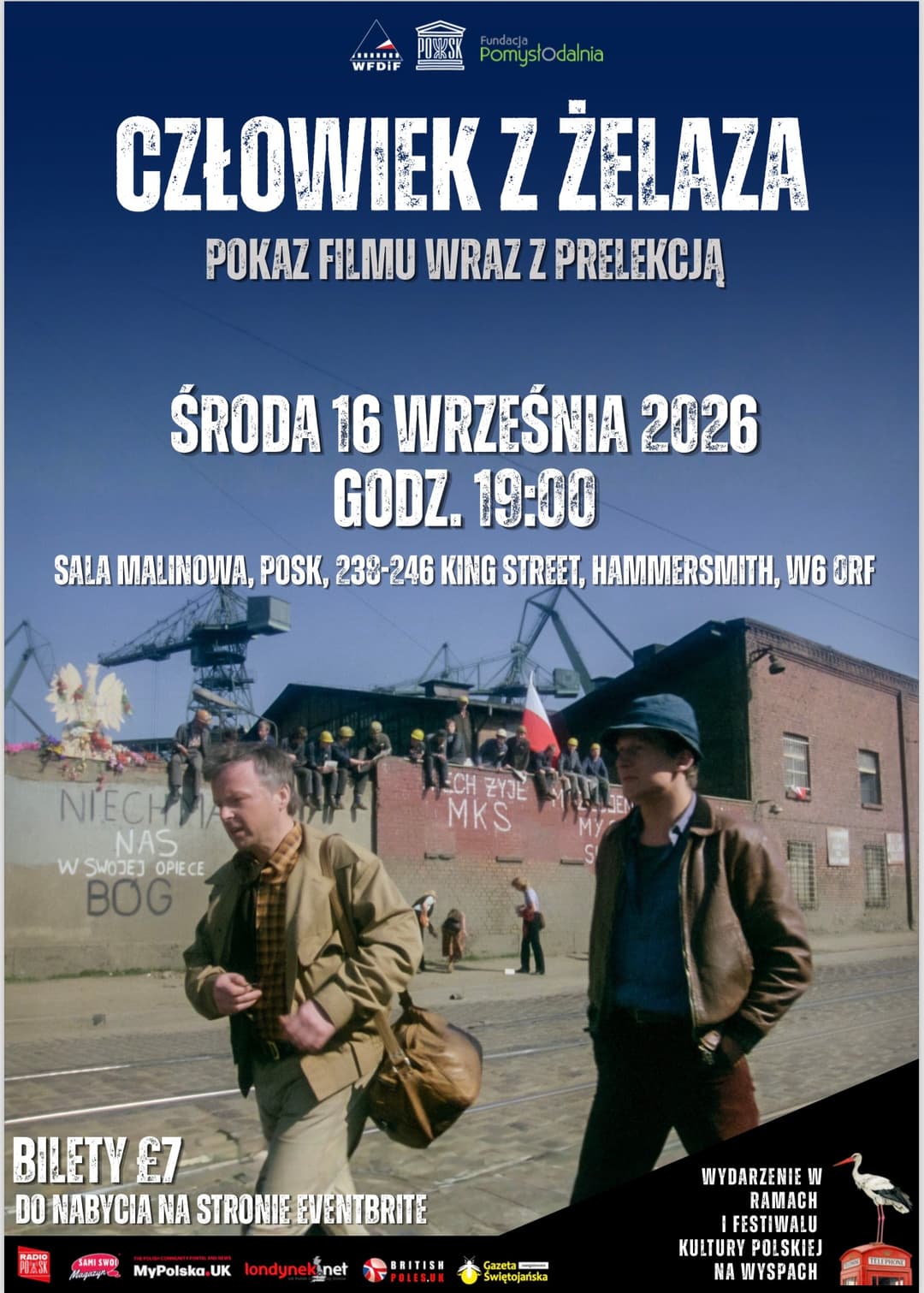Kino POSK zaprasza: Pokaz filmu Andrzeja Wajdy „Człowiek z żelaza” poster