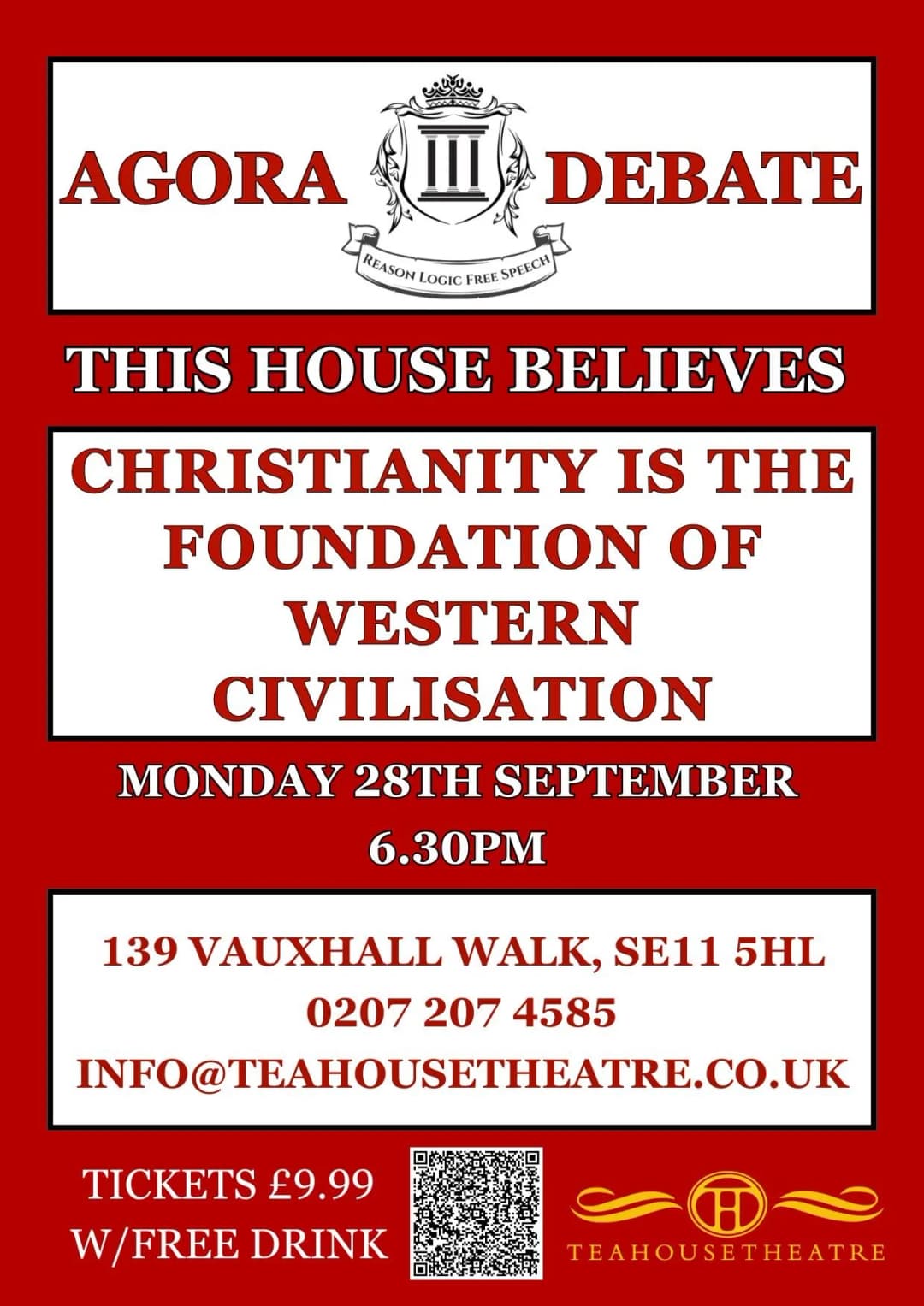Agora Debate: This House Believes Christianity is the Foundation of Western Civilisation poster