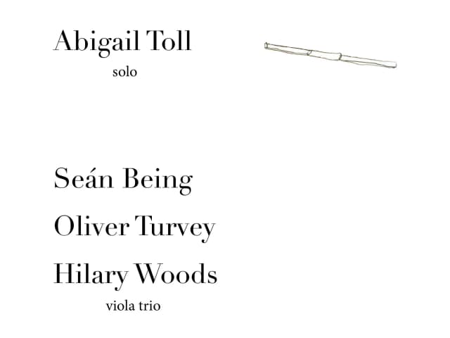 Abigail Toll | Seán Being / Oliver Turvey / Hilary Woods (viola trio) poster