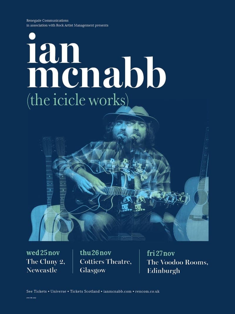Renegade Communications presents Ian McNabb (The Icicle works) poster